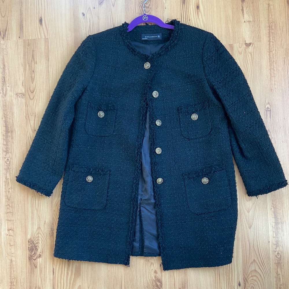 Zara Black Tweed Jacket